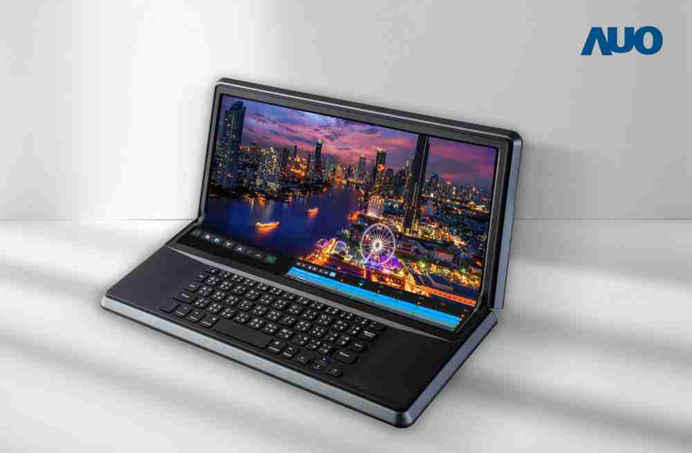 人生就是博14.6吋Micro LED折迭显示屏幕，，，，搭配半径4mm的弯折绞炼，，，以及高画素、、、、高亮度、、、、高对比度的显示技术特点，，，即便在大视角下仍保有绝佳色相与亮度