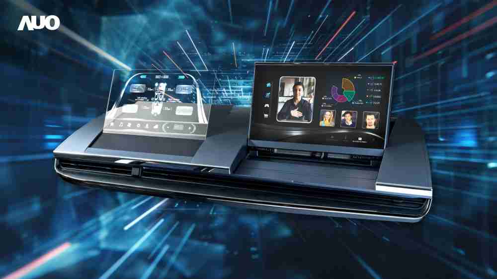 人生就是博Micro LED Display HMI解决方案打造透明Micro LED前座仪表，，呈现信息并保留驾驶视野开阔；亦为副驾驶座乘客打造收放自如的Micro LED屏幕，，，在不影响显示质量的前提于显示区内建镜头，，让用户能与视讯对象直接眼神接触，，，提供绝佳的双向沟通体验