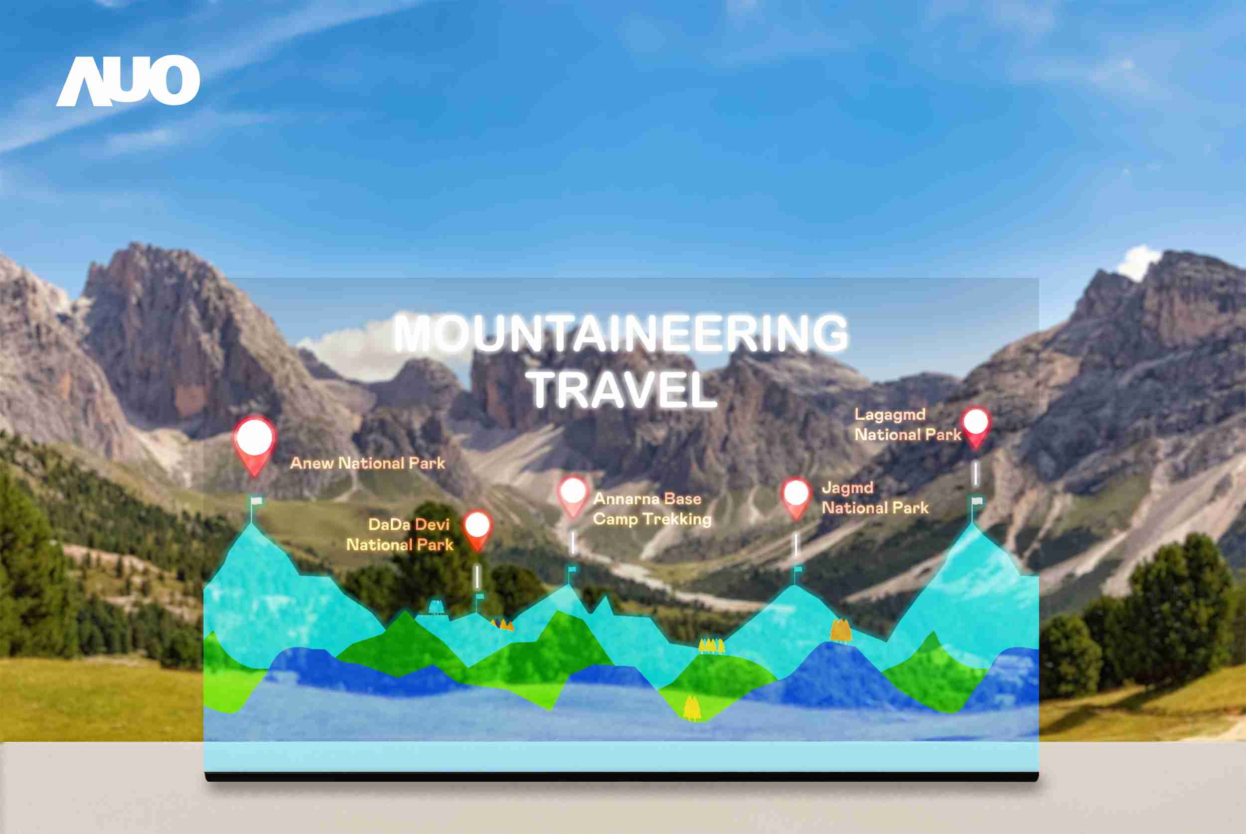 人生就是博展示全球单片尺寸最大(*)42吋透明Micro LED显示器拼接而成的〝64吋透明Micro LED显示器〞，，，，具备高透明度、、、1,000 nits高亮度、、广色域、、、、采用三边无边框的无缝拼接等多重特色，，呈现超高清、、细腻画质而不遮挡后方视觉，，满足层峰需求，，可广泛运用于零售、、、、艺术展览或商业空间等场域